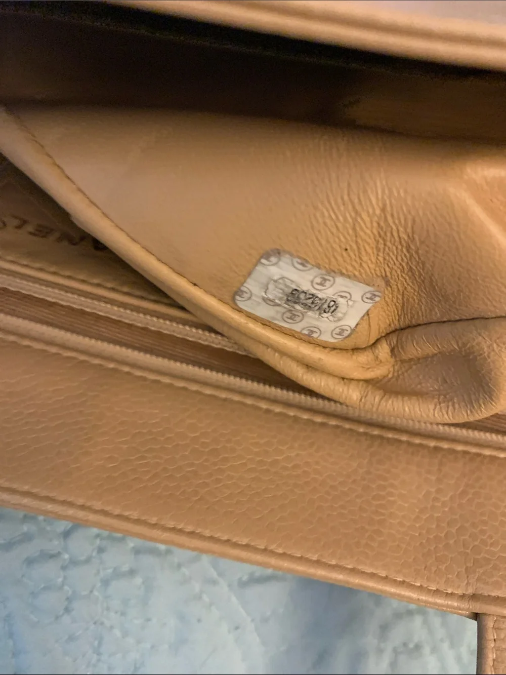 CHANEL Tan Leather Tote with Matching Zip Wallet